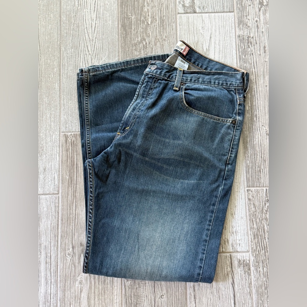 Levi's Relaxed Fit Dark Blue Jeans loose Straight 596 size 34w x 32l